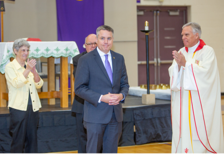 Cretin-Derham Hall Welcomes President Jeb Myers with All-School Mass and BBQ