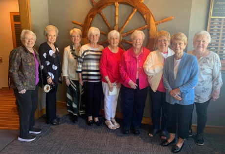 From L to R: Denise Flanigan Manus, Jacque Girard Capistrant ,Mary Ann Goodman Reilly, Dorothy Schmitz Thalhuber, Mary Donnelly Walsh, Barbara Donahue Redpath, Nancy Hagen Bock, and Mary Ann Campbell Kelly,Ruth Welage Desmond