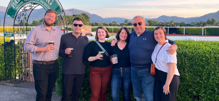 Peter Nicholson '14, Matthew Nicholson '16, Kate Nicholson '08, Brenna Ryan Nicholson '76, Kevin Nicholson, and Franny Nicholson '11