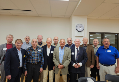 L-R: Jim Rafferty Doug Laska, Terry Votel, Jim DeFeo, Red Warren,     Jim Greeley, Tom Albrecht, Tom Thibodeau, Fast Eddie Kishel, Joe Stevens, Gene Scapanski, Tom Ostertag, and John Wolkerstorfer