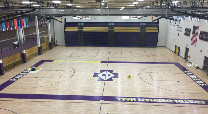 Cretin-Derham Hall :: Joe Mauer Field House Gym Floor Gets New Look