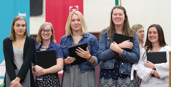 Top Ten students Tuttle, Jaksha, Carlson, Aanonsen, and Olson